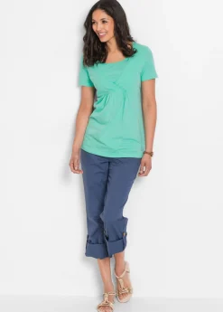 bonprix bonprix Camisetas premamá y de lactancia 2 en 1 (2 unidades) Azul marino + mentol Hot