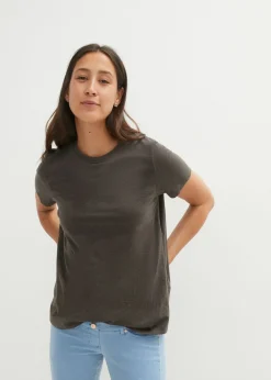 bonprix bonprix Camisetas premamá/de lactancia de algodón orgánico (2 unidades) Antracita jaspeado-verde pastel Discount