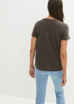 bonprix bonprix Camisetas premamá/de lactancia de algodón orgánico (2 unidades) Antracita jaspeado-verde pastel Discount