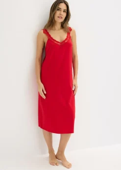 bonprix bonprix Camisón con encaje Rojo salsa Best