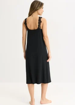 bonprix bonprix Camisón con encaje Negro Clearance