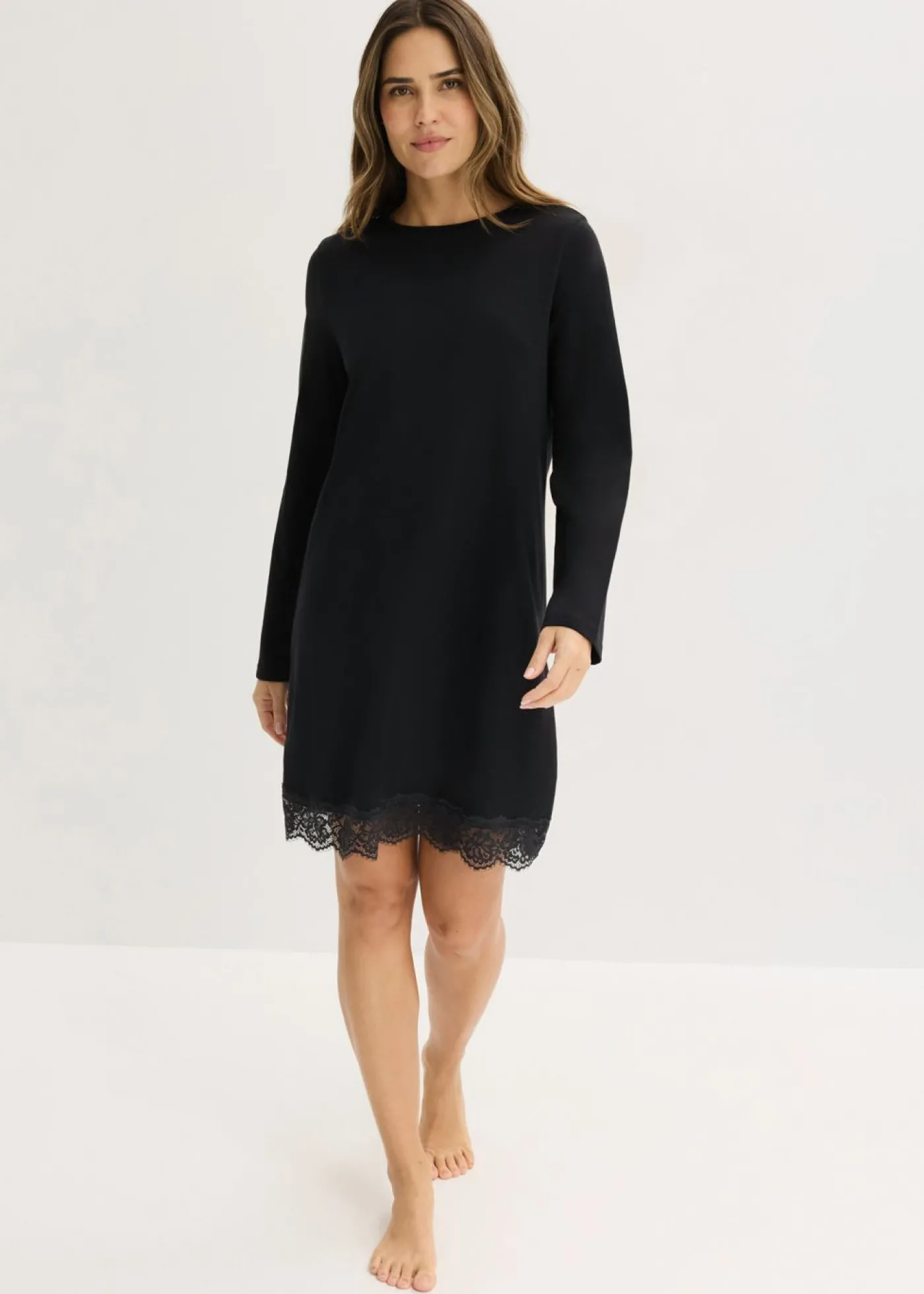 bonprix bonprix Camisón con encaje Negro