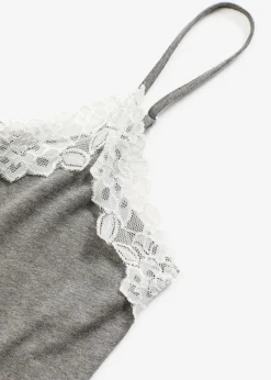 bonprix bonprix Camisón con tirantes finos Gris jaspeado New