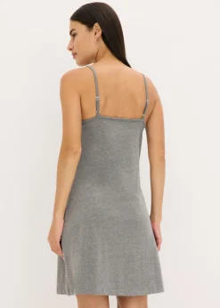 bonprix bonprix Camisón con tirantes finos Gris jaspeado New