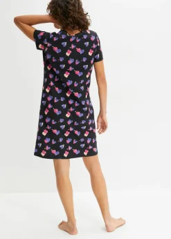 bonprix bonprix Camisón corto de algodón orgánico puro Magnolia-negro New