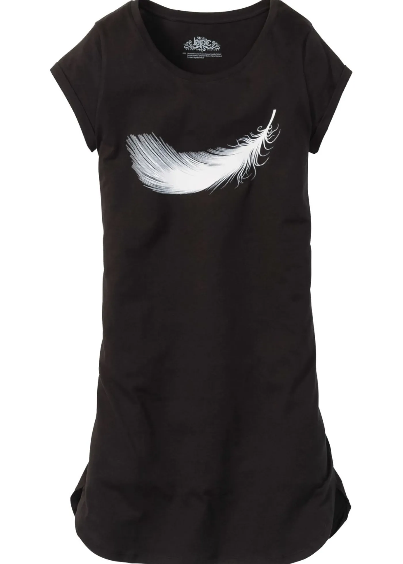 bonprix bonprix Camisón corto de algodón orgánico puro Negro estampado Best