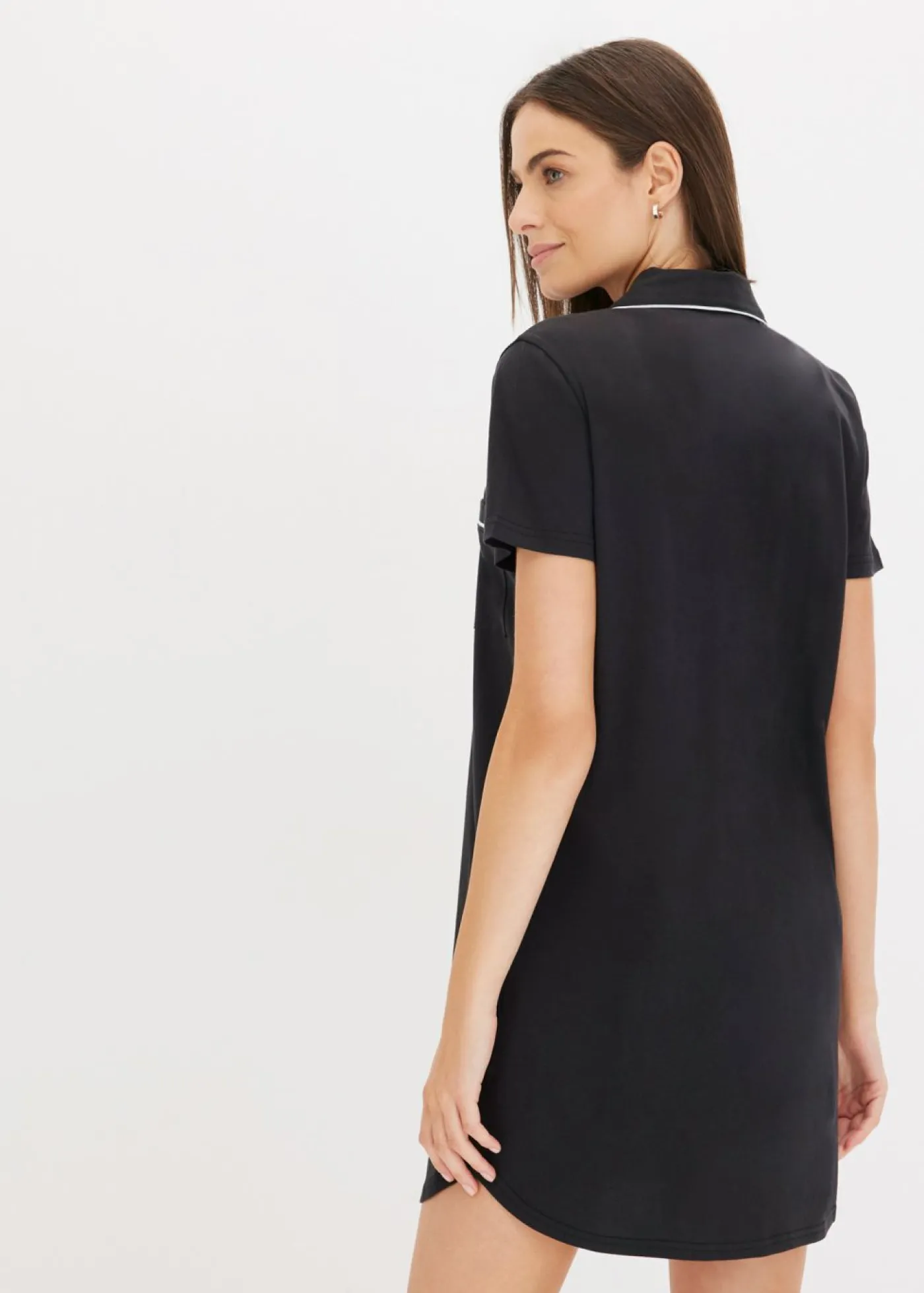 bonprix bonprix Camisón corto de algodón orgánico puro Negro-blanco Best