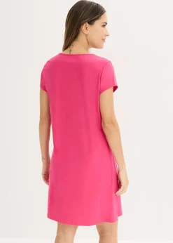 bonprix bonprix Camisón corto de algodón orgánico puro Pink lady/estampado de búhos Outlet