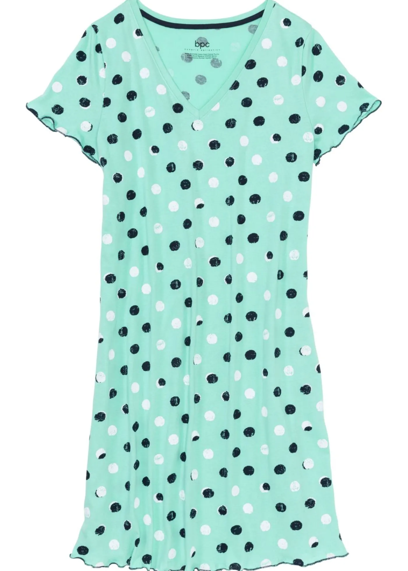 bonprix bonprix Camisón corto de algodón orgánico Azul mentol de lunares Hot