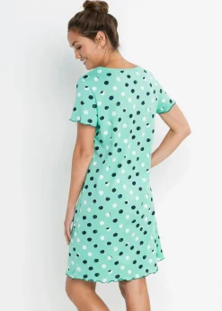 bonprix bonprix Camisón corto de algodón orgánico Azul mentol de lunares Hot