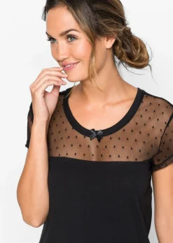 bonprix bonprix Camisón corto de algodón orgánico Negro Discount