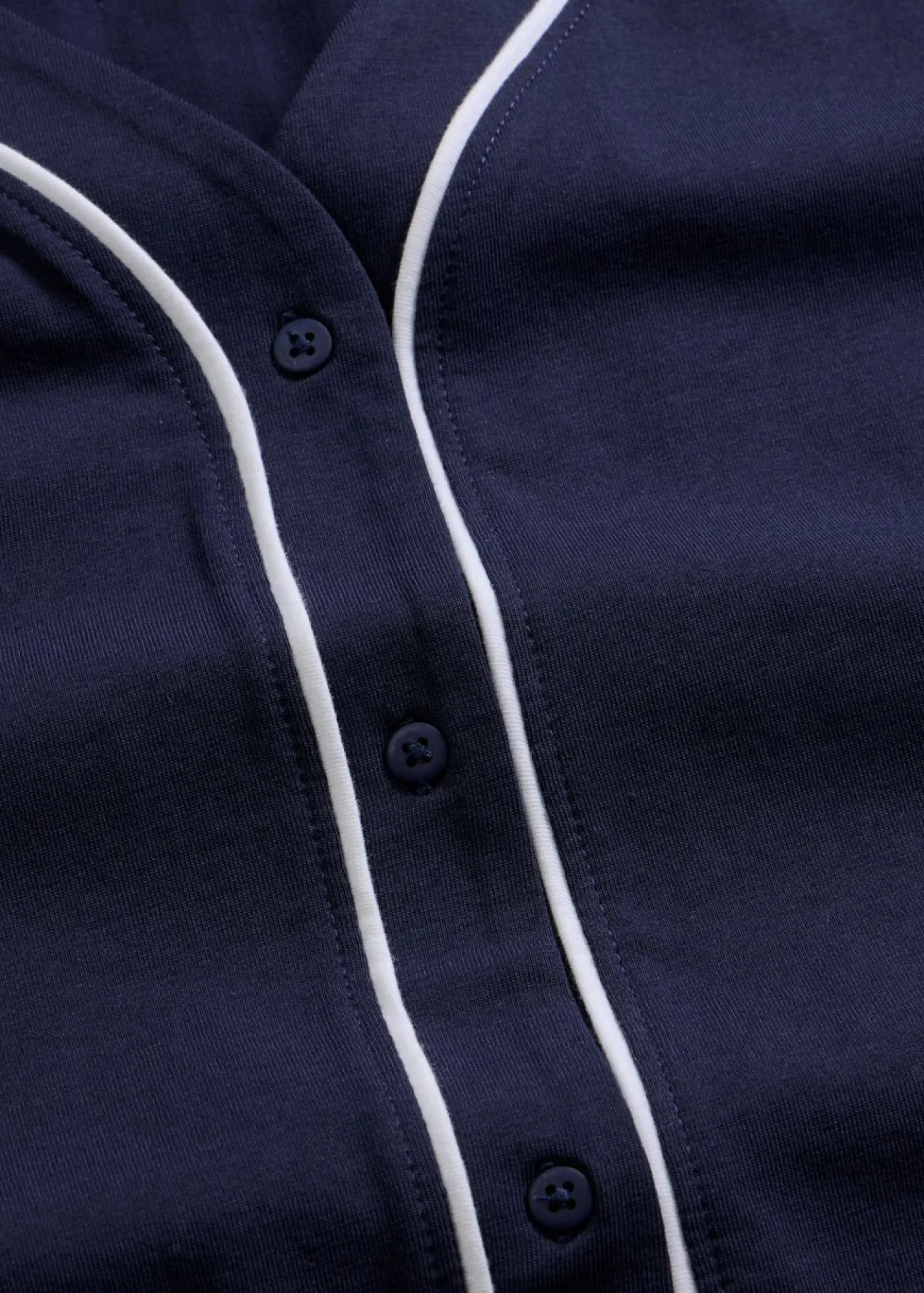bonprix bonprix Camisón corto de algodón puro con botones Azul marino-blanco Online
