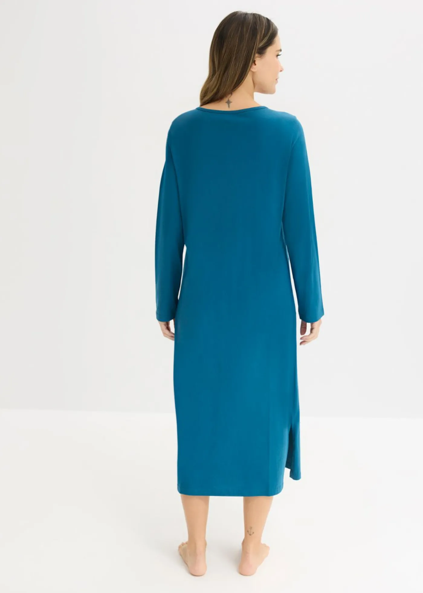 bonprix bonprix Camisón de algodón puro Petróleo azul Online