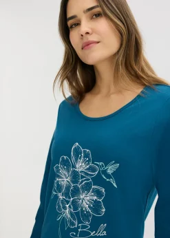 bonprix bonprix Camisón de algodón puro Petróleo azul Online