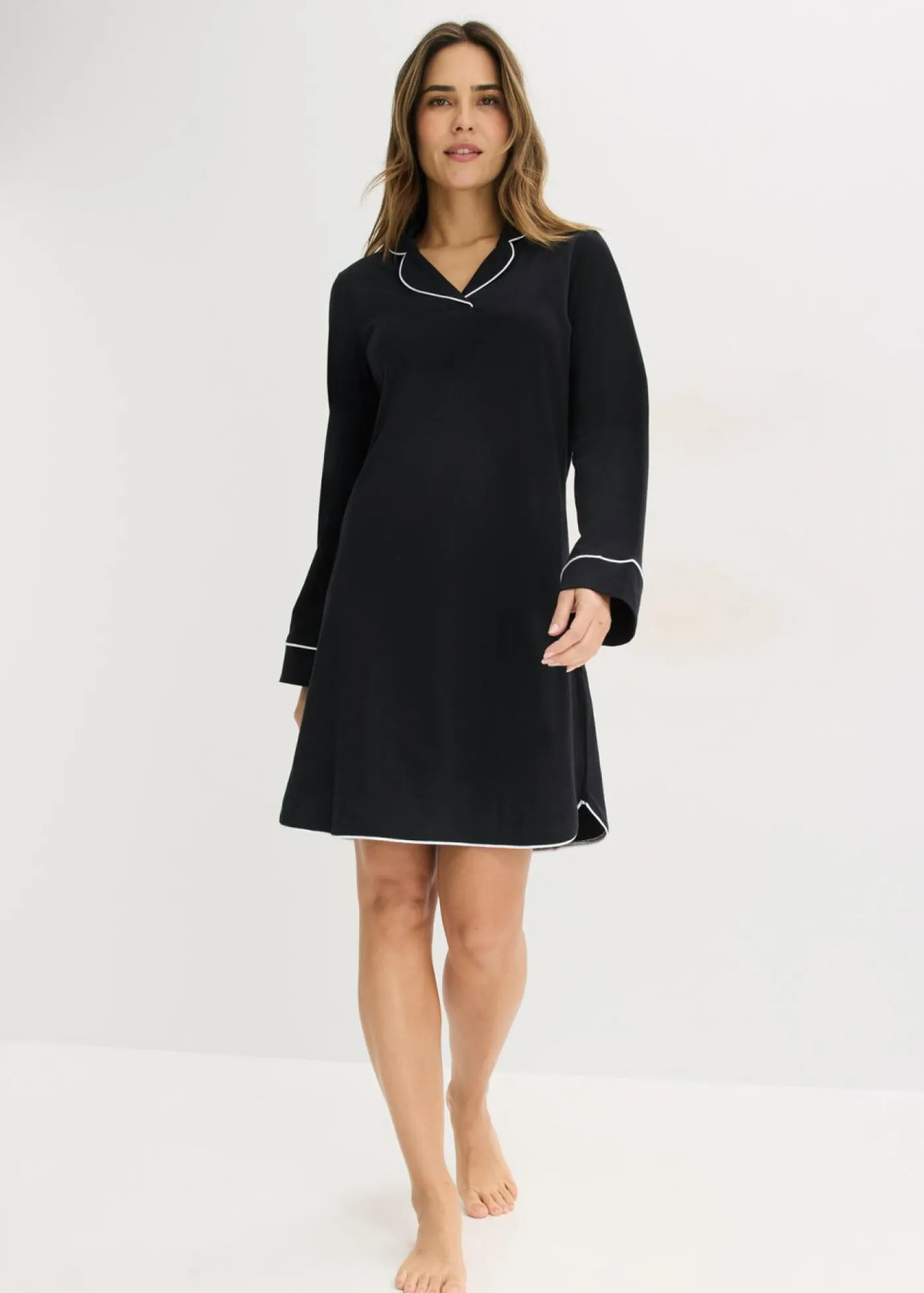 bonprix bonprix Camisón de algodón suave Negro Outlet