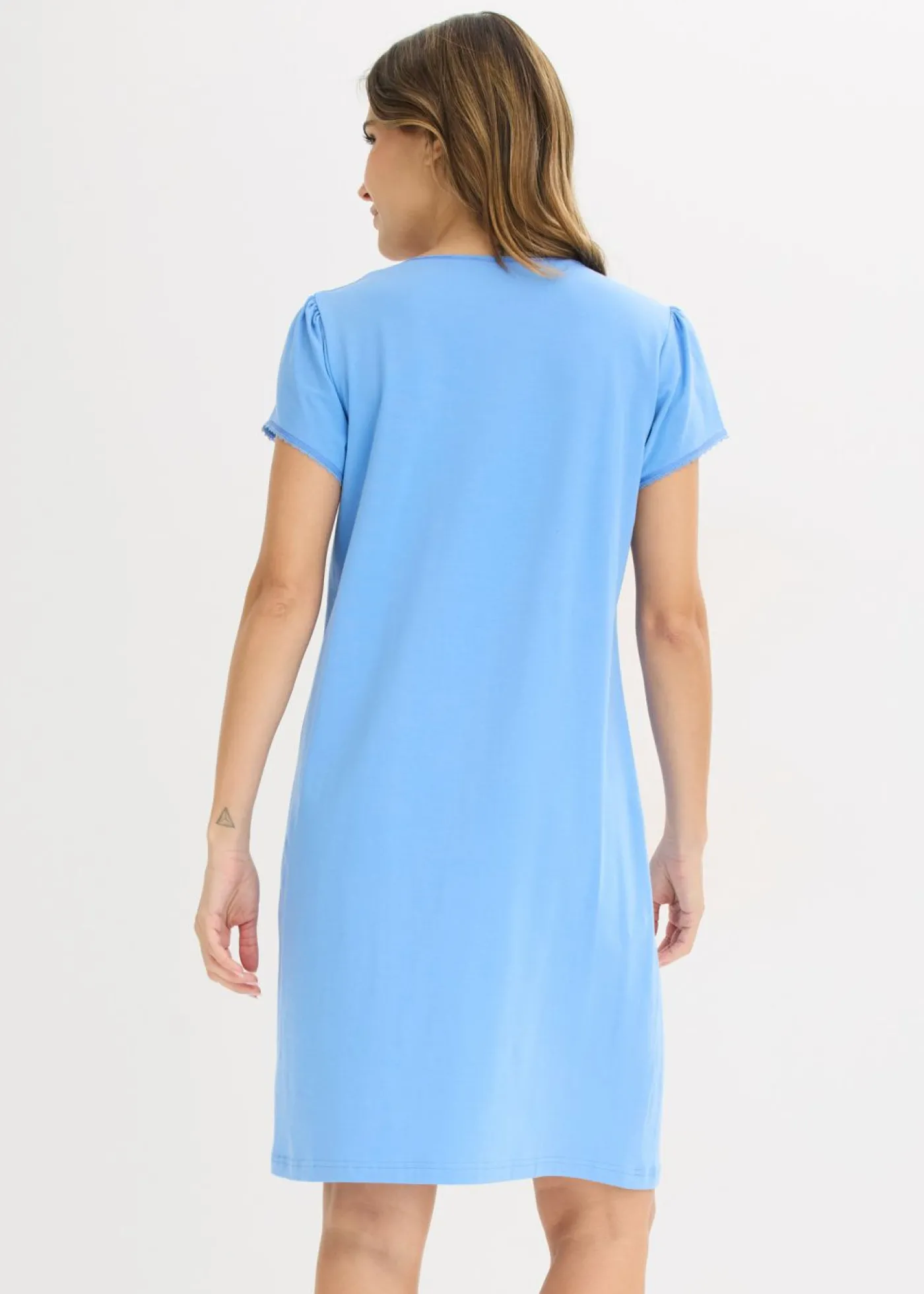 bonprix bonprix Camisón de lactancia de algodón orgánico azul provenzal Online