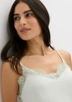 bonprix bonprix Camisón de mezcla de viscosa suave mentol claro Online