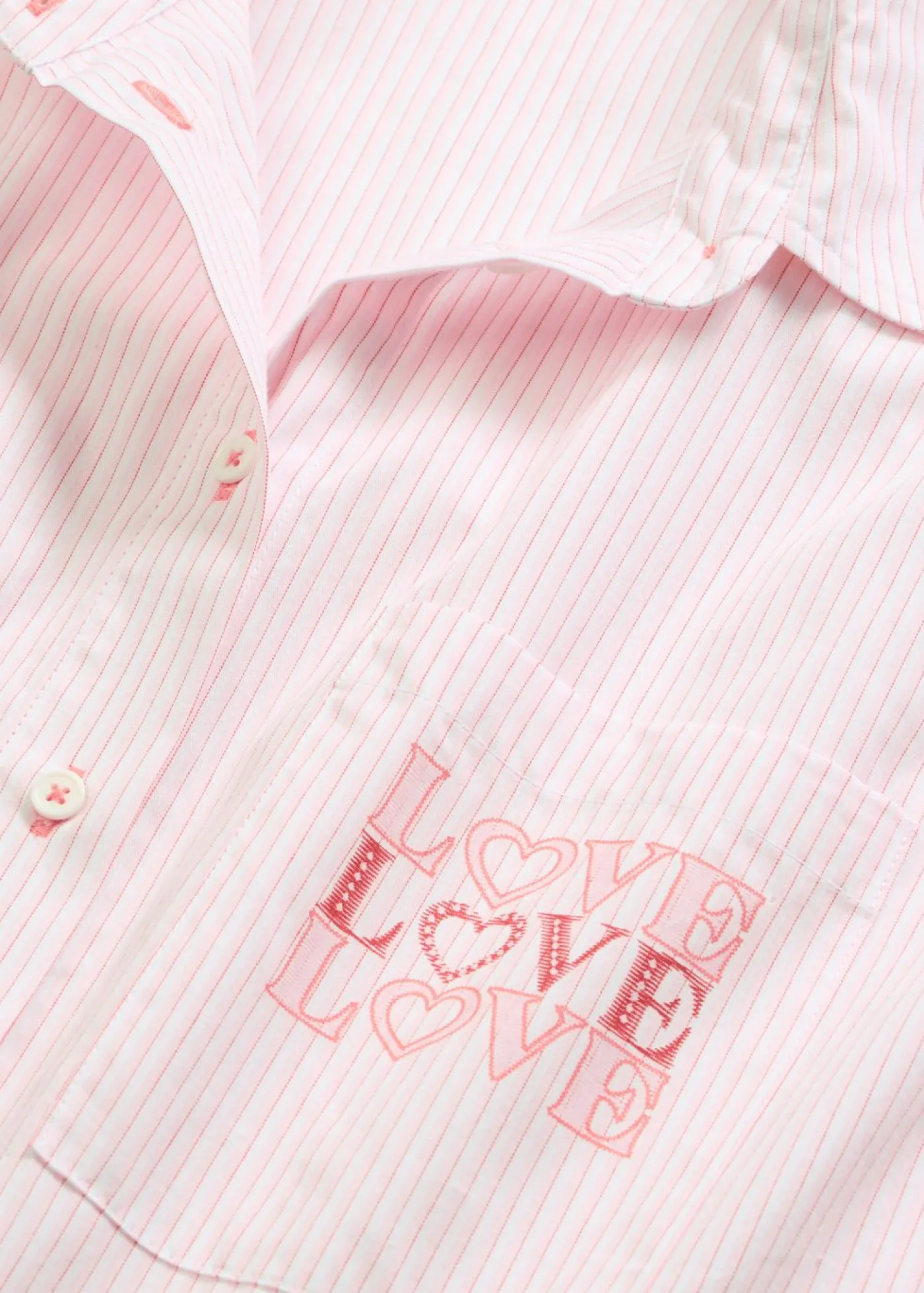 bonprix bonprix Camisón holgado de algodón puro rosa cristal con rayas New