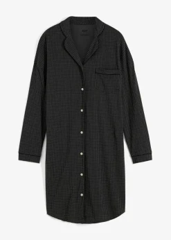 bonprix bonprix Camisón oversize de algodón puro Negro-gris estampado Sale