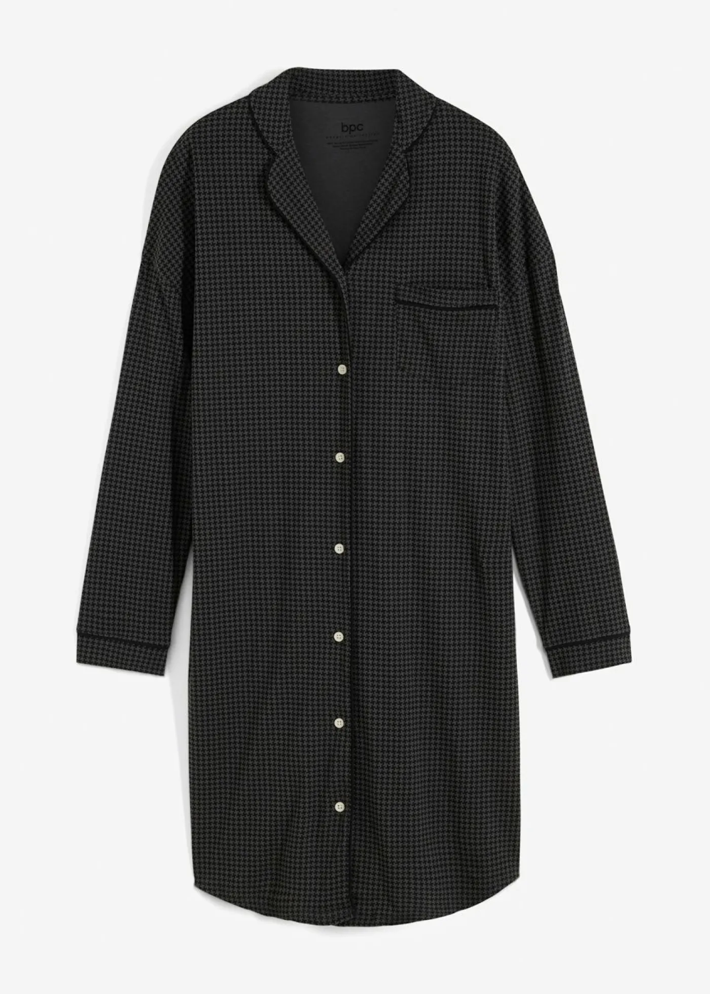 bonprix bonprix Camisón oversize de algodón puro Negro-gris estampado Sale