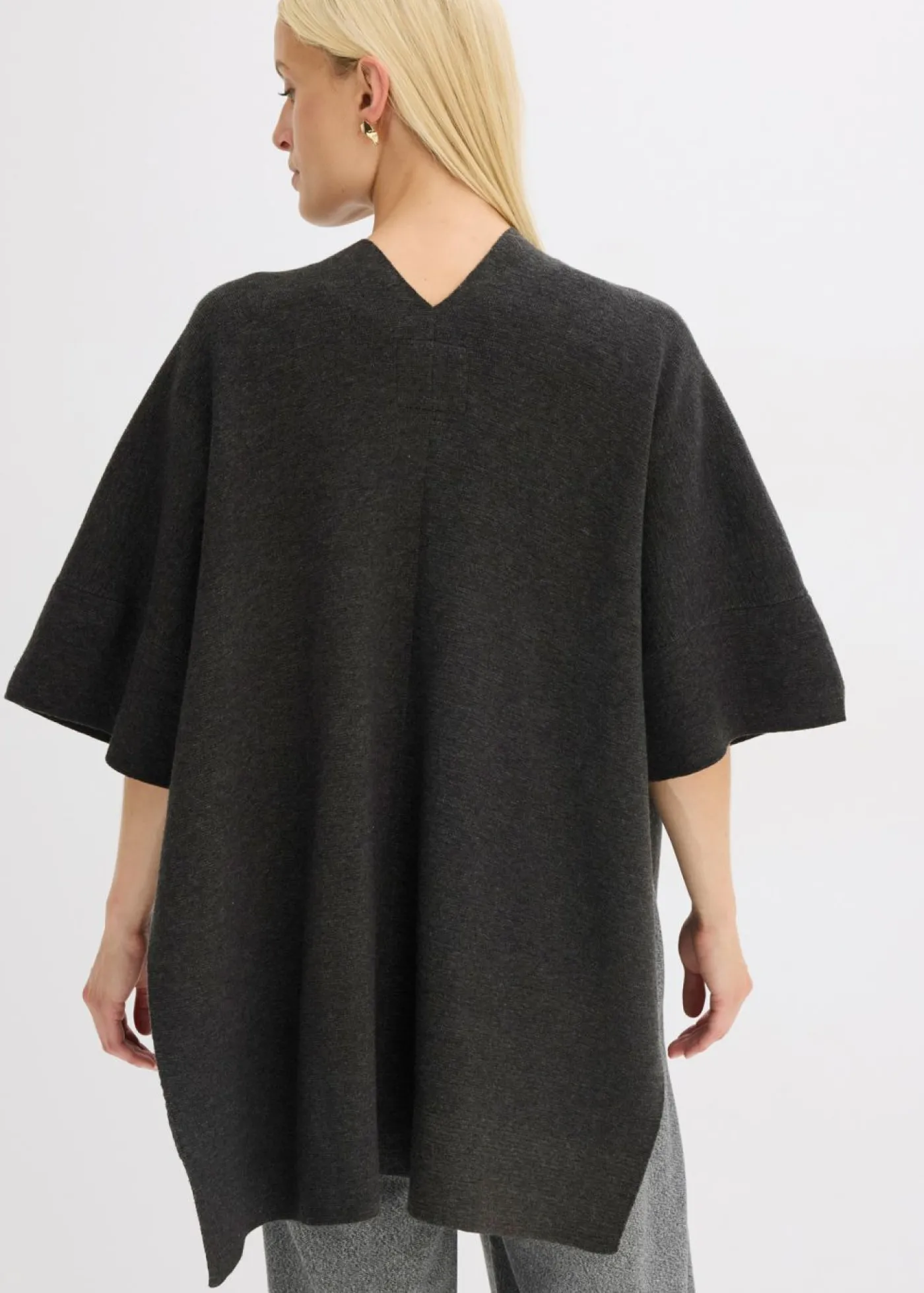 bonprix bonprix Capa de punto oversize Antracita jaspeado Online