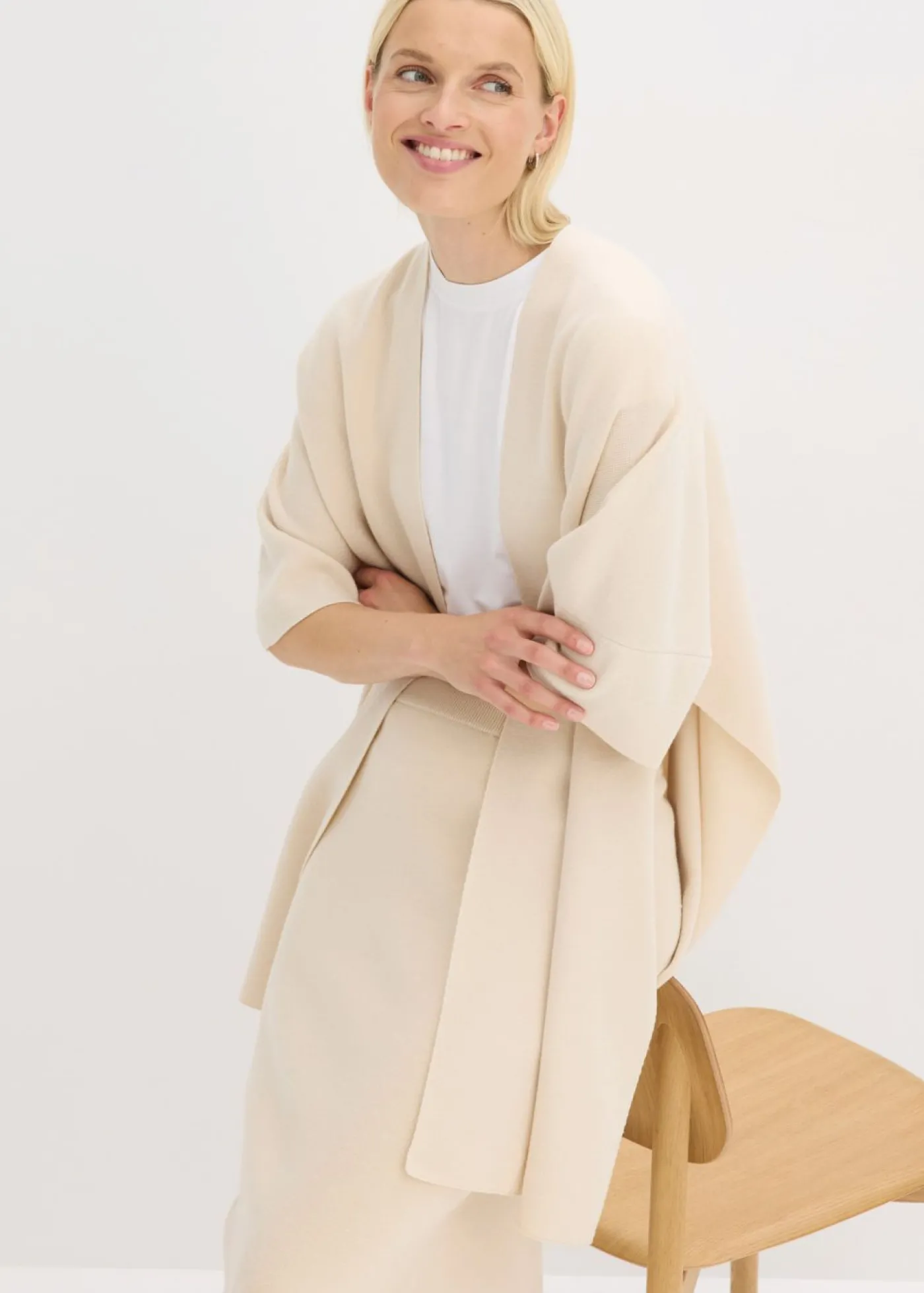 bonprix bonprix Capa de punto oversize gris guijarro moteado New