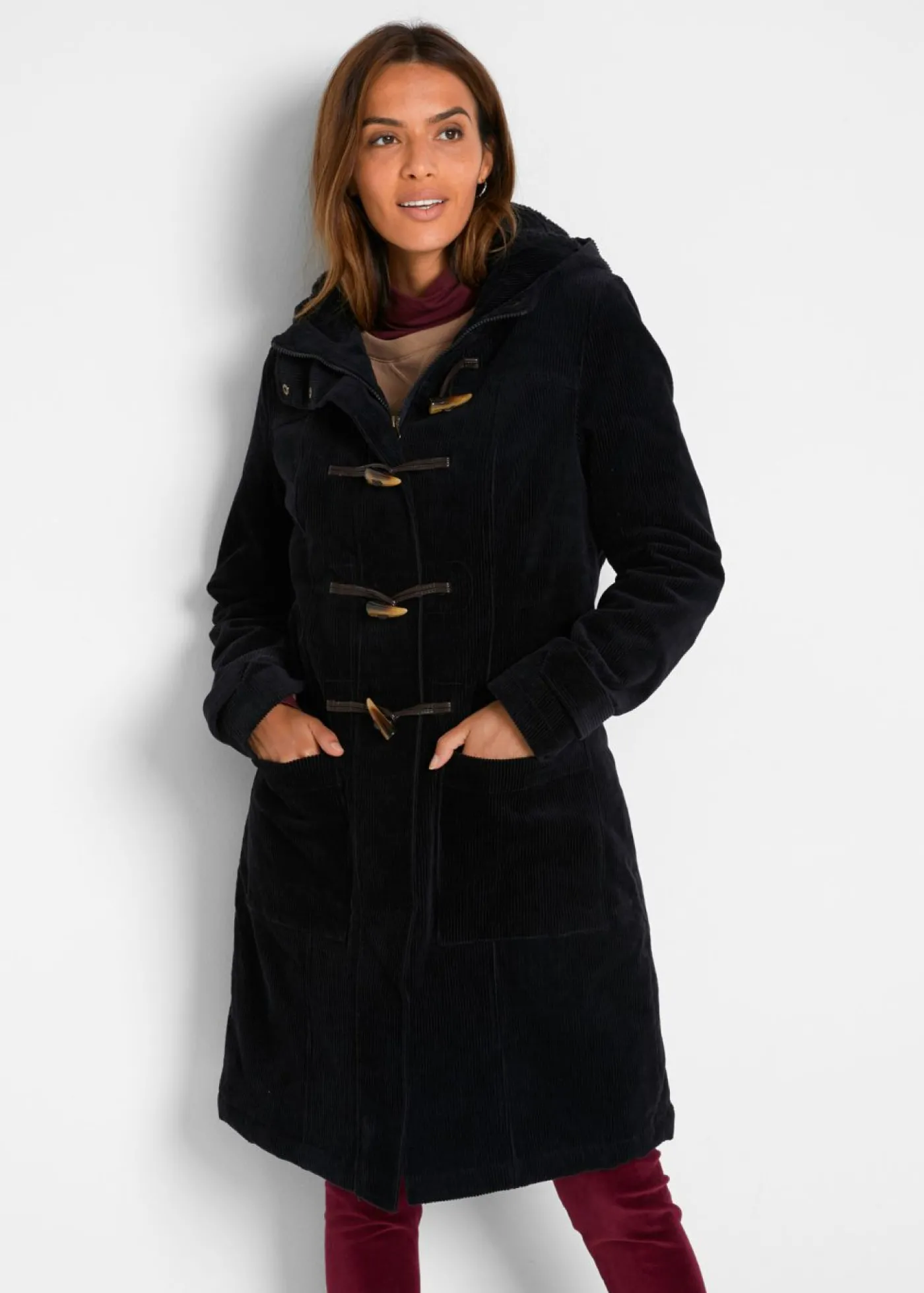 bonprix bonprix Capa forrado de pana Negro Discount