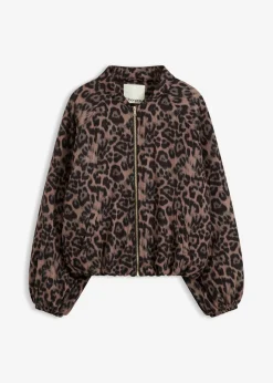 bonprix bonprix Cazadora acolchada Marrón con estampado de leopardo
