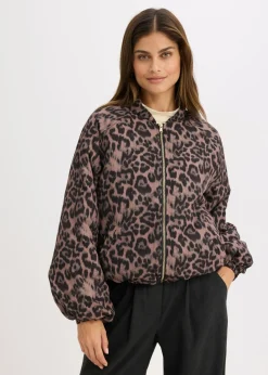bonprix bonprix Cazadora acolchada Marrón con estampado de leopardo