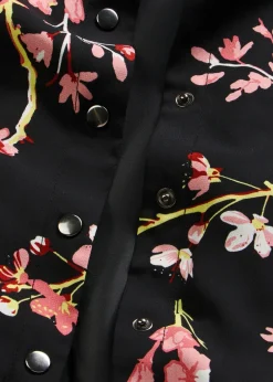 bonprix bonprix Cazadora corta Negro-rosa de flores Outlet