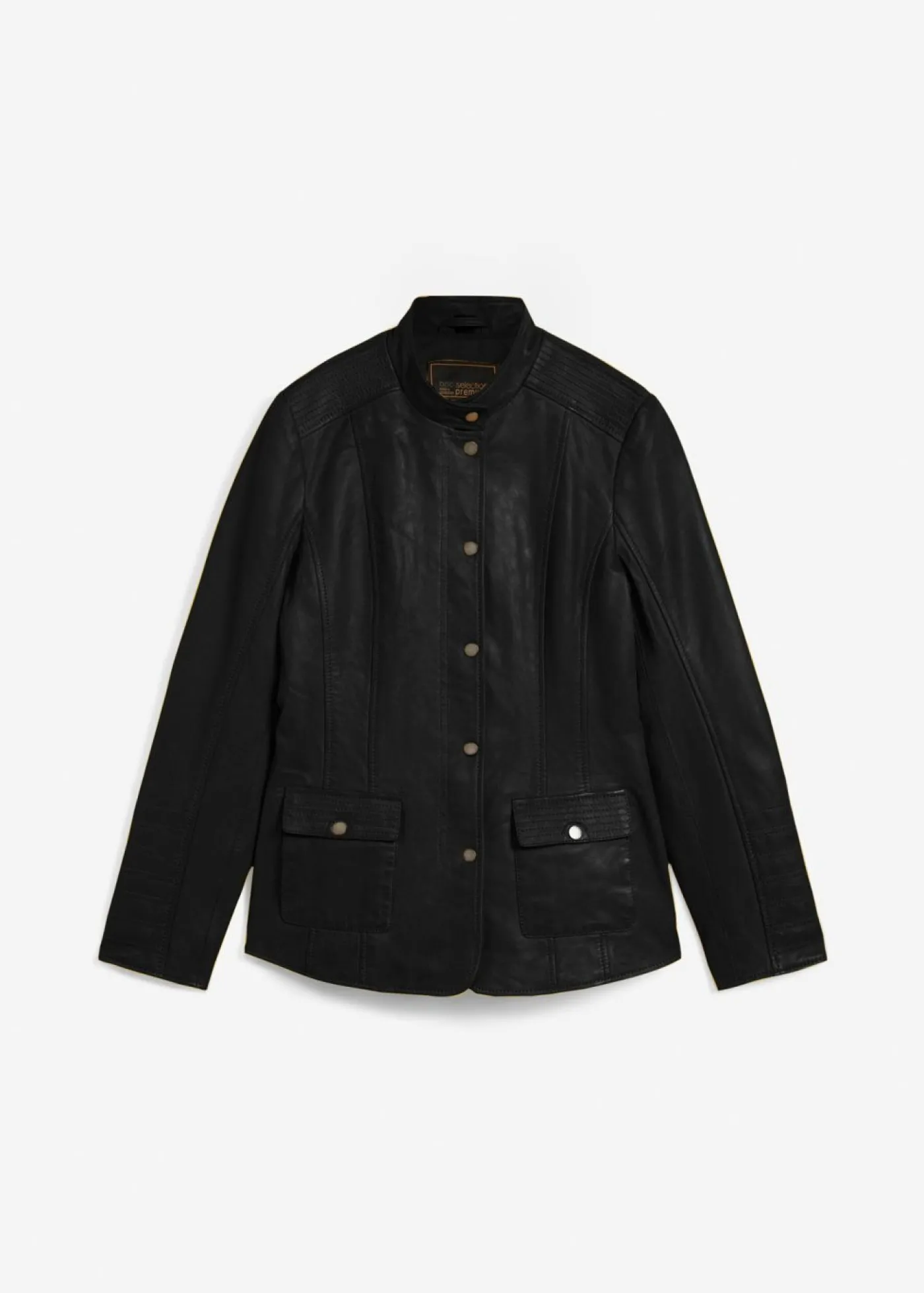 bonprix bonprix Cazadora de cuero en napa de cordero Negro Outlet