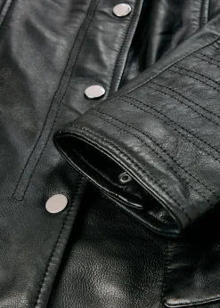 bonprix bonprix Cazadora de cuero en napa de cordero Negro Outlet