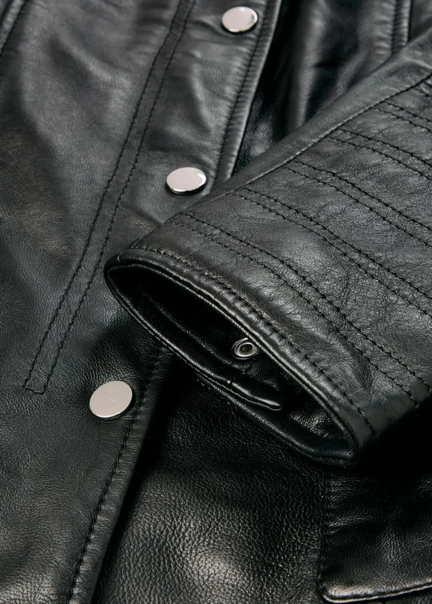bonprix bonprix Cazadora de cuero en napa de cordero Negro Outlet