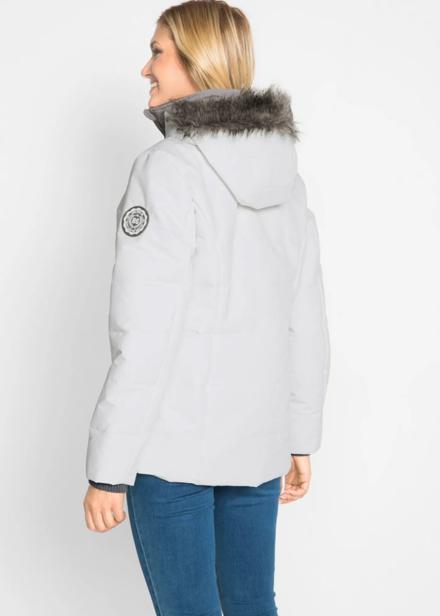 bonprix bonprix Cazadora de invierno con aspecto 2 en 1 Blanco lana Outlet