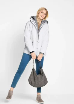 bonprix bonprix Cazadora de invierno con aspecto 2 en 1 Blanco lana Outlet