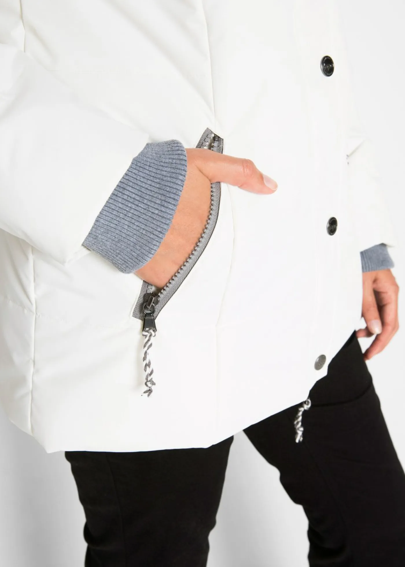 bonprix bonprix Cazadora de invierno con aspecto 2 en 1 Blanco lana Outlet
