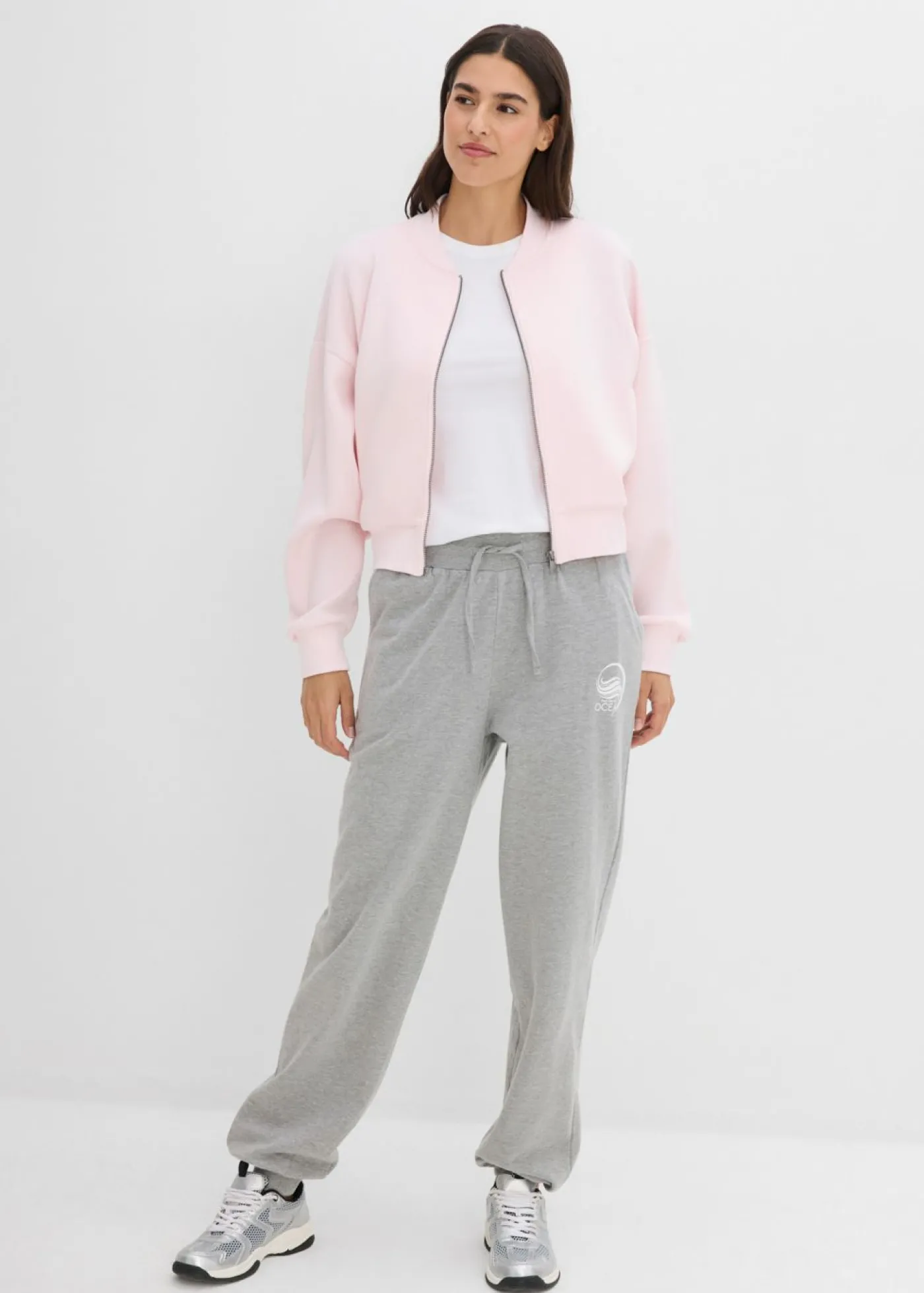 bonprix bonprix Cazadora de neopreno de suave mezcla de viscosa Rosa claro