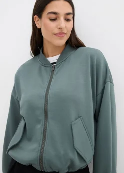bonprix bonprix Cazadora oversize de neopreno de suave mezcla de viscosa Verde eucalipto Online