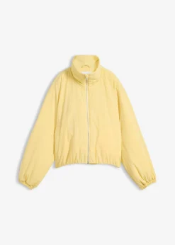 bonprix bonprix Cazadora repelente al agua con dobladillo abullonado Amarillo claro New