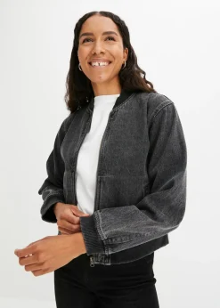 bonprix bonprix Cazadora vaquera denim gris oscuro usado Sale