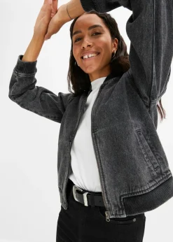 bonprix bonprix Cazadora vaquera denim gris oscuro usado Sale