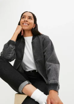 bonprix bonprix Cazadora vaquera denim gris oscuro usado Sale