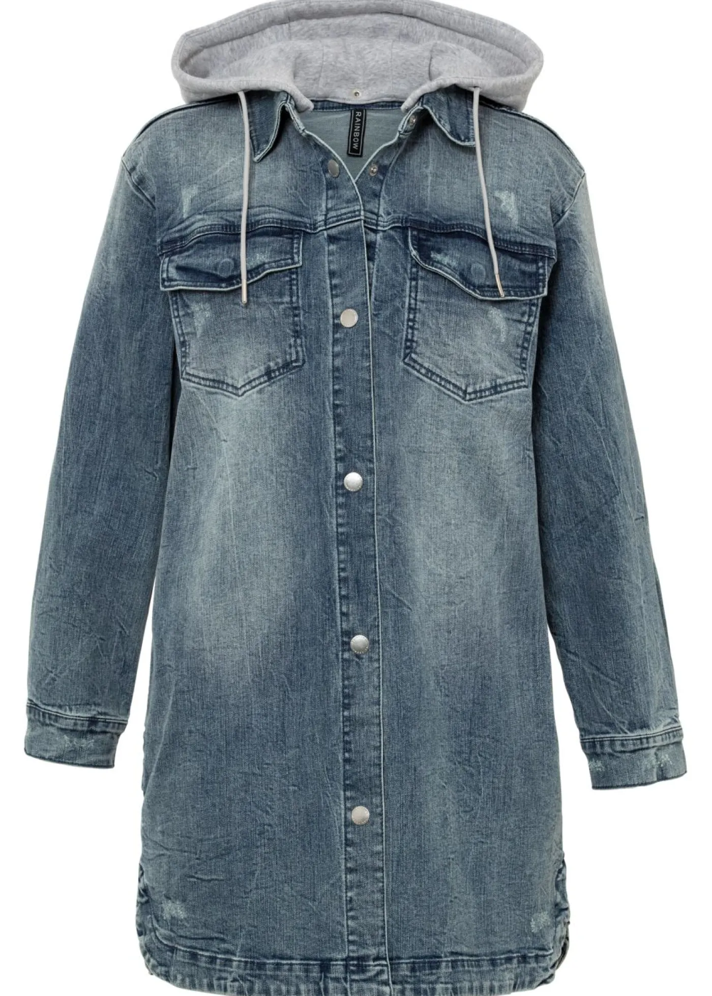 bonprix bonprix Cazadora vaquera con capucha Azul vaquero Online