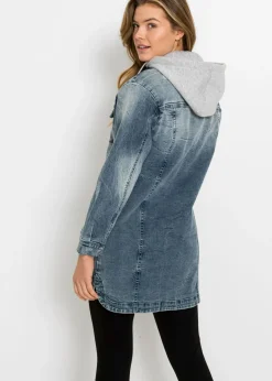 bonprix bonprix Cazadora vaquera con capucha Azul vaquero Online