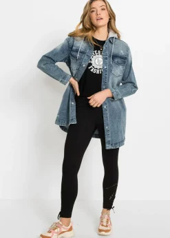 bonprix bonprix Cazadora vaquera con capucha Azul vaquero Online
