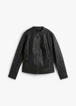 bonprix bonprix Cazdora motera de polipiel Negro