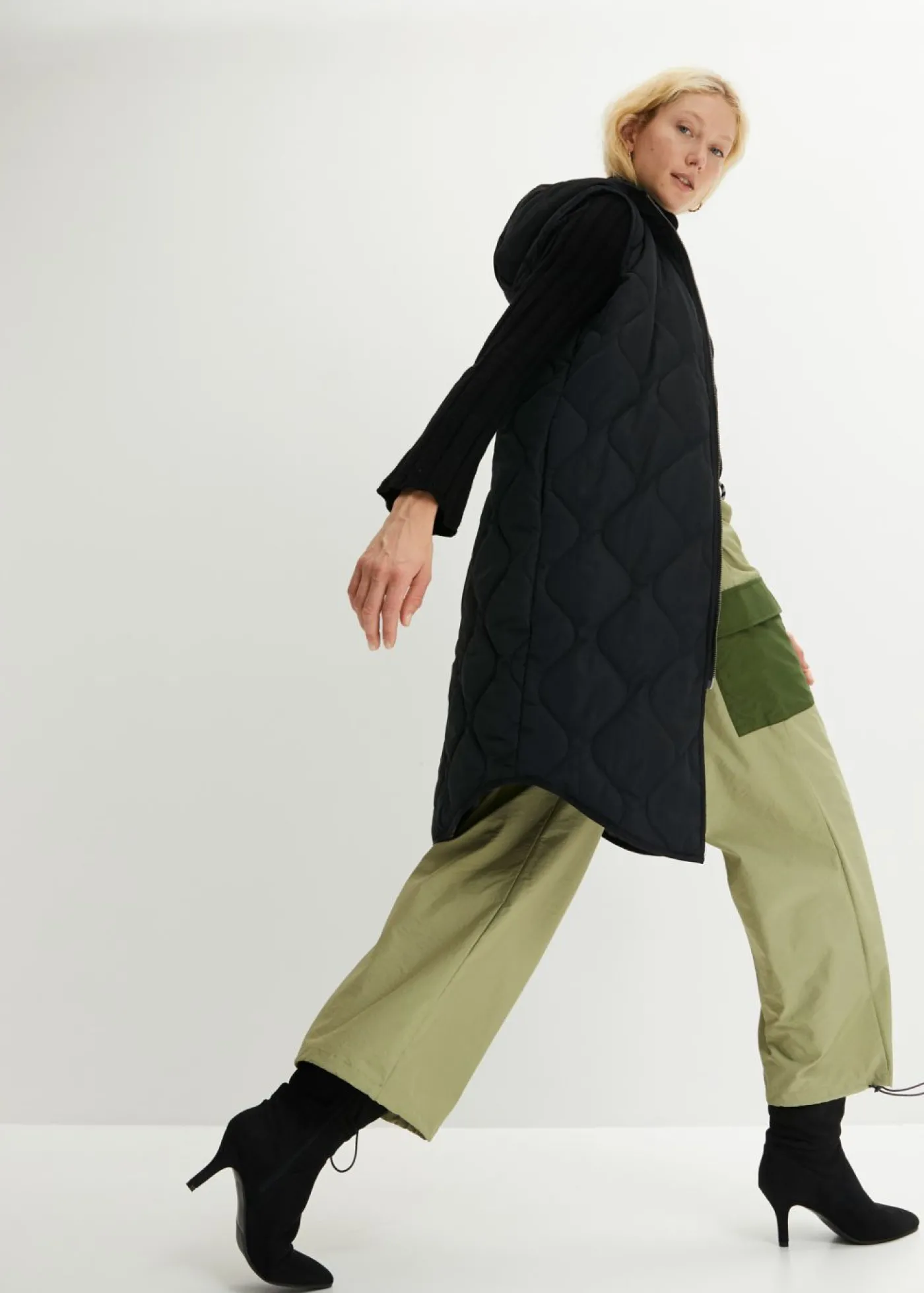 bonprix bonprix Chaleco acolchado Negro Hot