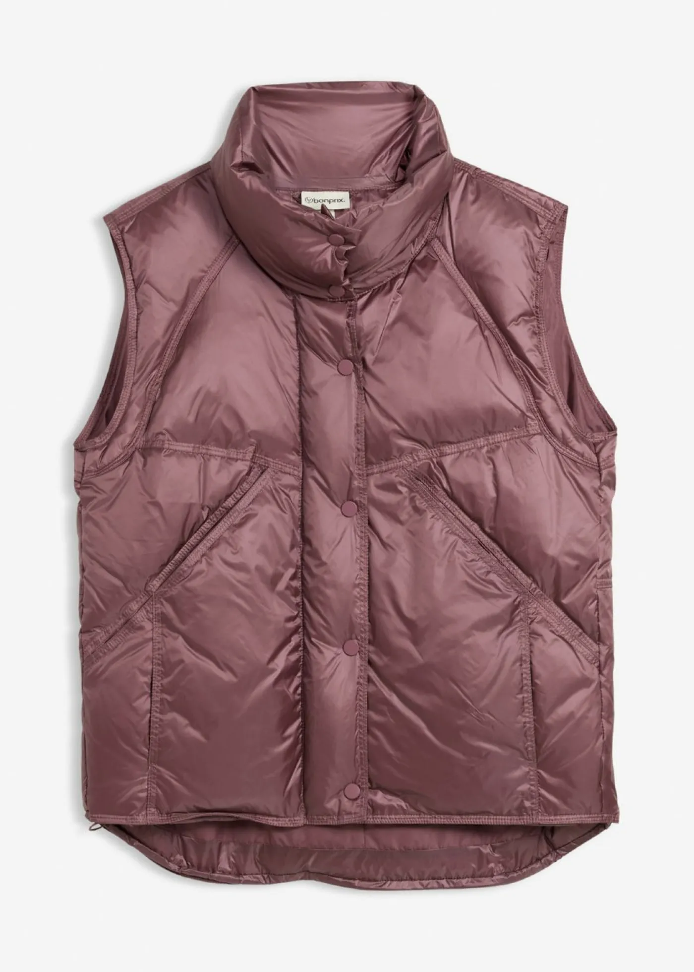 bonprix bonprix Chaleco acolchado con plumón reciclado Violeta mate Outlet