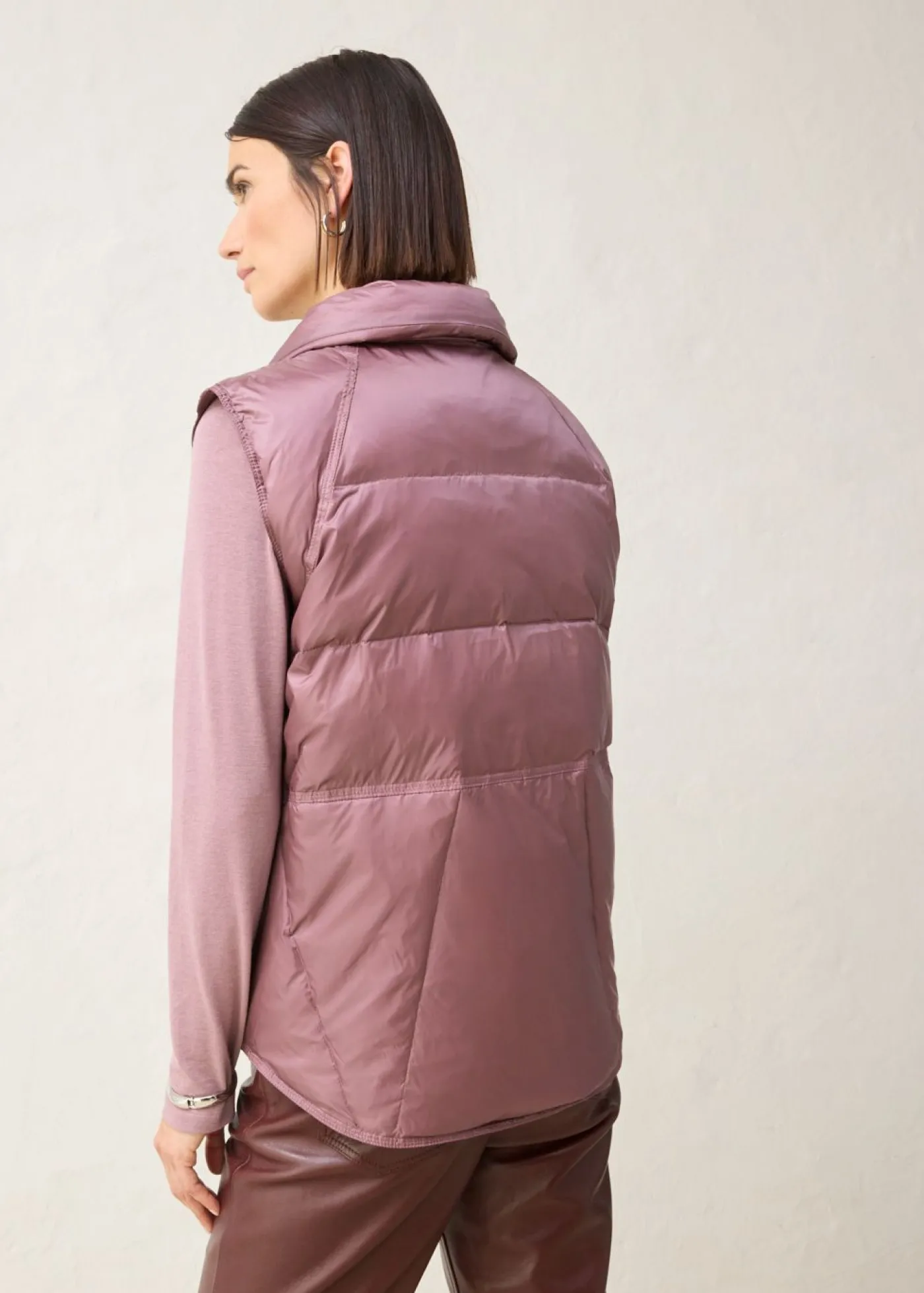 bonprix bonprix Chaleco acolchado con plumón reciclado Violeta mate Outlet