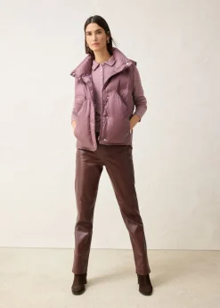 bonprix bonprix Chaleco acolchado con plumón reciclado Violeta mate Outlet